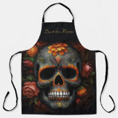 Tablier Dia de los Muertos peint crâne personnalisable (Recto)