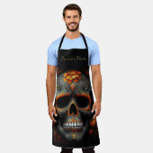 Tablier Dia de los Muertos peint crâne personnalisable (Porté)