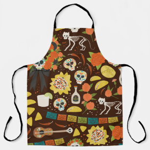 Tablier Dia De Los Muertos sans coutures motif
