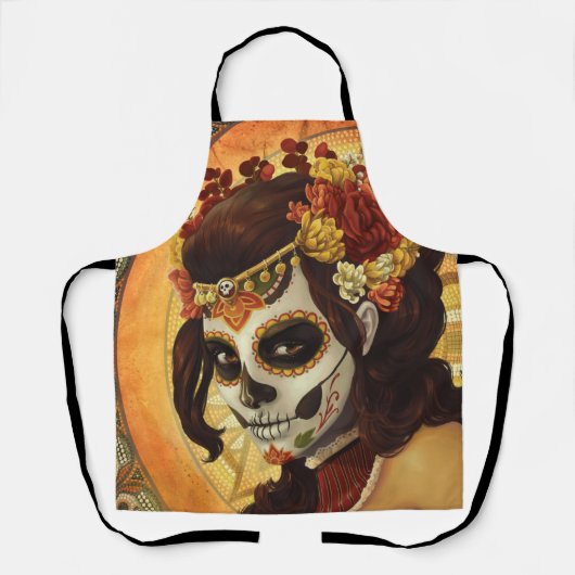 Tablier Dia De Los Muertos Throw Pillow (Recto)