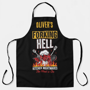 Tablier Diable Drôle Chef Fourchette Enfer Cuisine Cauchem