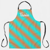 Tablier Diagonal orange et bleu stripes (Recto)