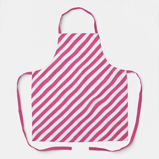 Tablier Diagonal pink and white stripes pattern (Recto)