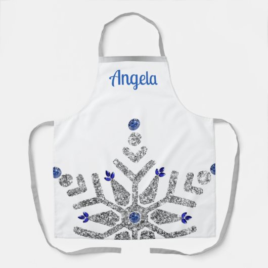 Tablier Diamant et Sapphire Snowflake hiver (Recto)