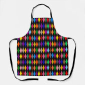 Tablier Diamants Harlequin Colorés Design Noir (Recto)