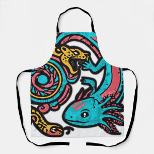 Tablier Dieu aztèque Xolotl combattant l'art tribal de la 