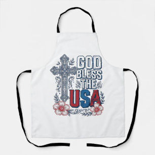 Tablier Dieu bénisse le maillot patriotique vintage de la