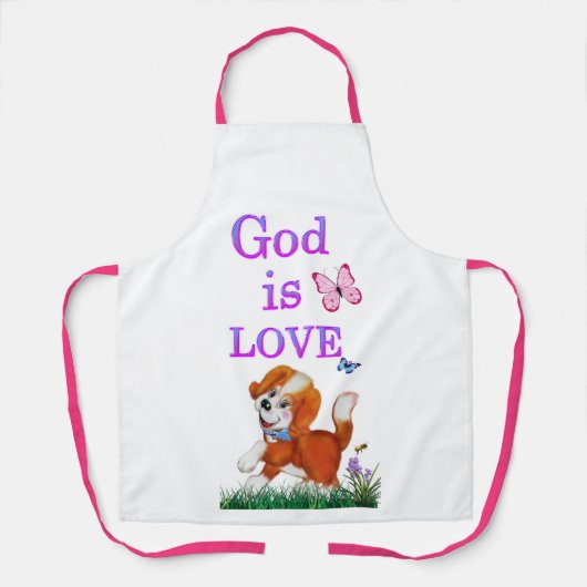 Tablier Dieu est amour (Recto)