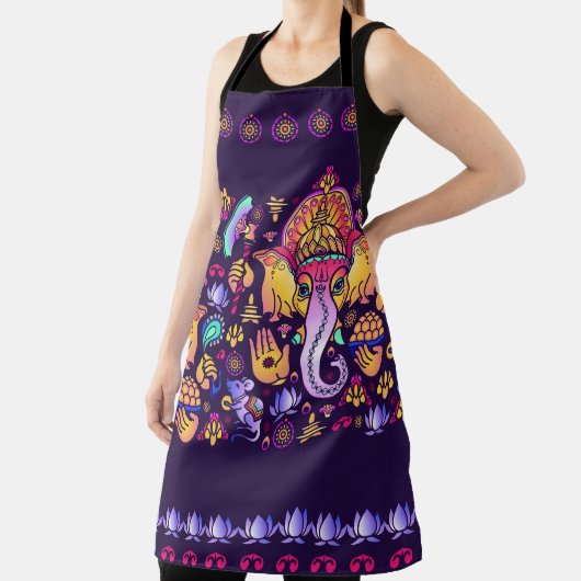 Tablier Dieu hindou Ganesha et symboles indiens en bande (Insitu)