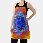 Tablier Digital Mandala bleu orange et jaune (Insitu)