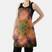 Tablier Digital Mandala rose jaune et vert (Insitu)