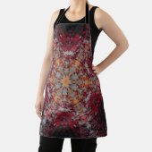 Tablier Digital Mandala rouge blanc orange et noir (Insitu)