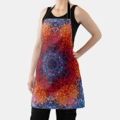 Tablier Digital Mandala rouge orange et bleu (Insitu)