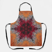 Tablier Digital Mandala rouge orange et bleu (Recto)