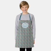 Tablier Digital Swirl Aqua et Dusty Pink Motif (Porté)