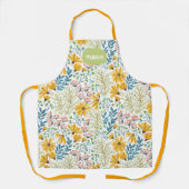 Tablier d'illustration de fleurs de nom personnali (Recto)