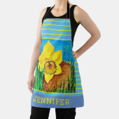 Tablier d'impression à rayures bleues et jaunes (Insitu)