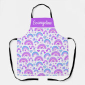 Tablier d'impression bleu et bleu arc-en-ciel (Recto)