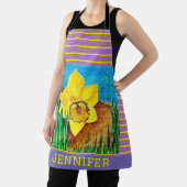 Tablier d'impression entièrement à fleurs violet e (Insitu)