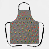 Tablier d'impression gris motif fleur sauvage (Recto)