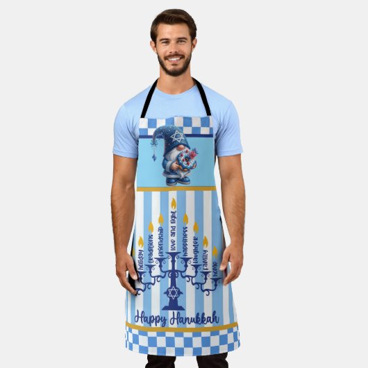 Tablier d'impression intégrale Hanoukka (Porté)