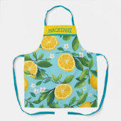 Tablier d'impression personnalisé citron turquoise (Recto)