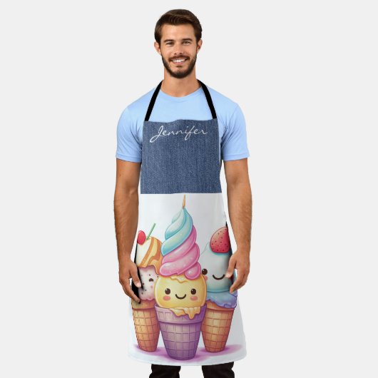 Tablier d'impression recouvert d'un cône de glace (Porté)