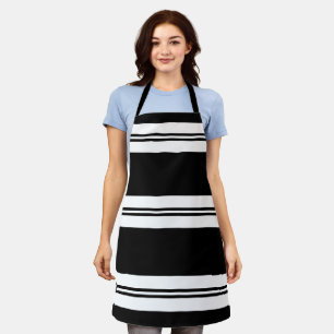 Tablier d'impression tout-en-blanc et noir moderne