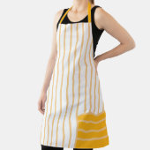 Tablier d'impression tout-en-dessus rayé jaune Dan (Insitu)
