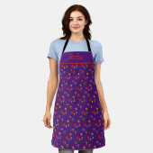 Tablier d'impression tout-en-dessus violet motif f (Porté)