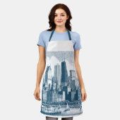 Tablier d'impression tout-en-haut bleu Chicago (Porté)