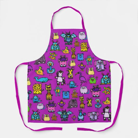 Tablier d'impression tout-en-haut - violet (Adulte (Recto)