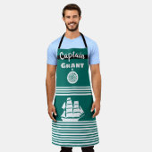 Tablier d'impression tout-en-plan en bande Turquoi (Porté)