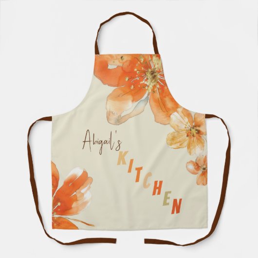 Tablier d'impression tout-en-un Floral Orange pers (Recto)