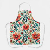 Tablier d'impression tout-en-un Floral pour cuisin (Recto)