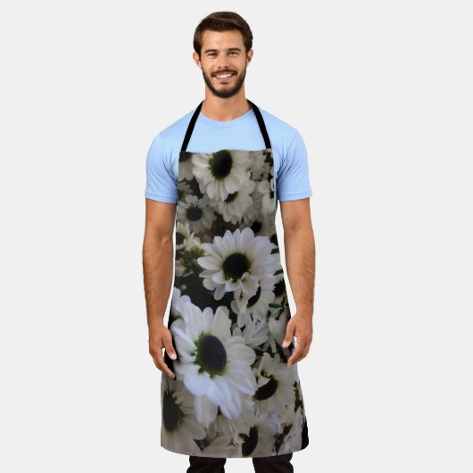 Tablier d'impression tout-en-un - Marguerites noir (Porté)