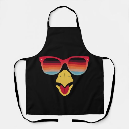 Tablier Dinde Cool Avec Lunettes De Soleil Thanksgiving Ga (Recto)
