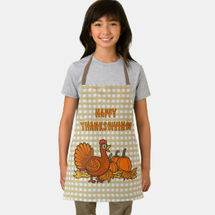 Tablier Dinde de campagne Citrouilles Joyeux Thanksgiving!