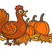 Tablier Dinde de campagne Citrouilles Joyeux Thanksgiving!