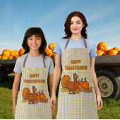 Tablier Dinde de campagne Citrouilles Joyeux Thanksgiving!