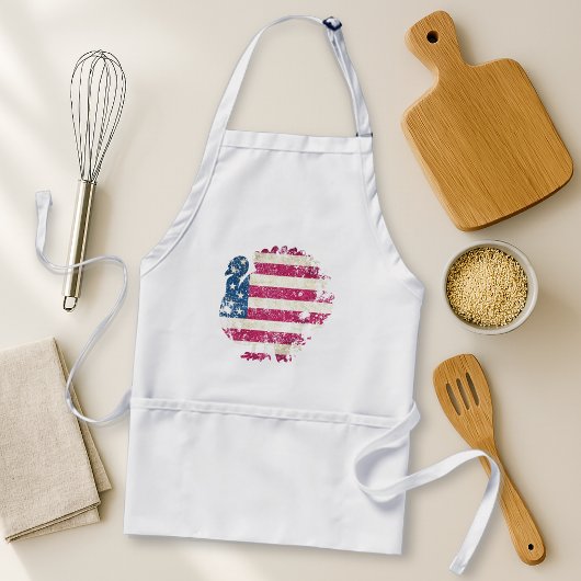 Tablier Dinde de Thanksgiving avec drapeau américain