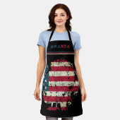 Tablier Dinde de Thanksgiving avec drapeau américain (Porté)
