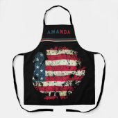 Tablier Dinde de Thanksgiving avec drapeau américain (Recto)