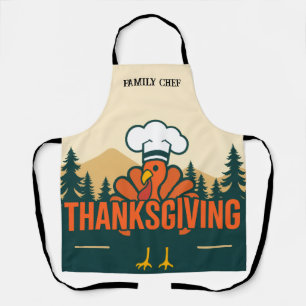 Tablier Dinde drôle de Thanksgiving personnalisée 