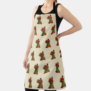 Tablier Dinde mignonne avec la récolte de Thanksgiving