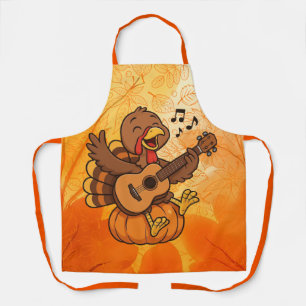 Tablier Dindon de Thanksgiving mignon avec guitare