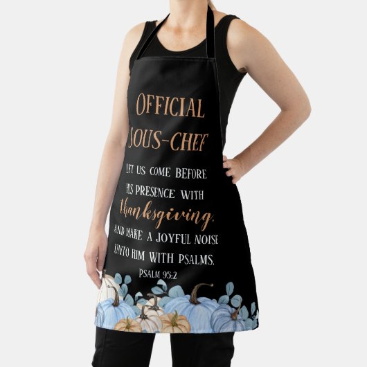 Tablier Dîner d'action de grâce Sous-chef d'aide Noir (Insitu)