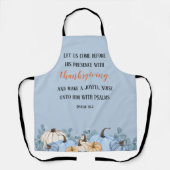 Tablier Dîner d'action de grâces Écriture bleu rustique (Recto)