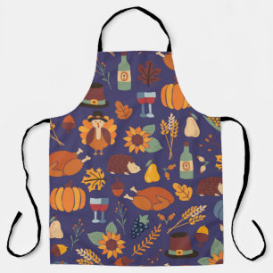 Tablier Dîner Thanksgiving sans couture motif vintage ave