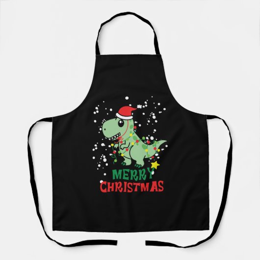 Tablier Dinosaur Joyeux Noël (Recto)